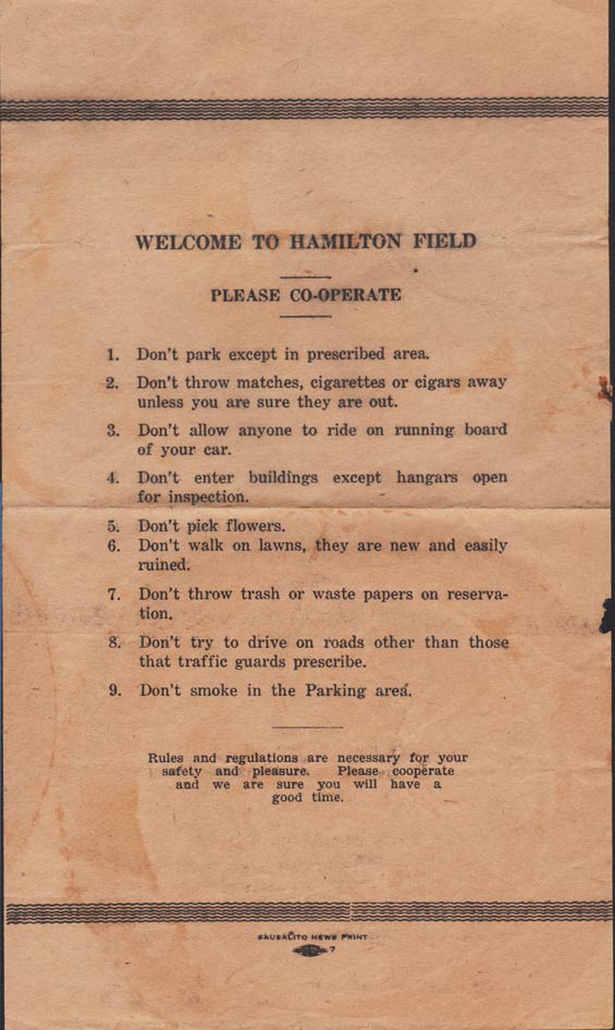 Hamilton Field, Dedication, May 12, 1935 (Source: Baldwin Family) 